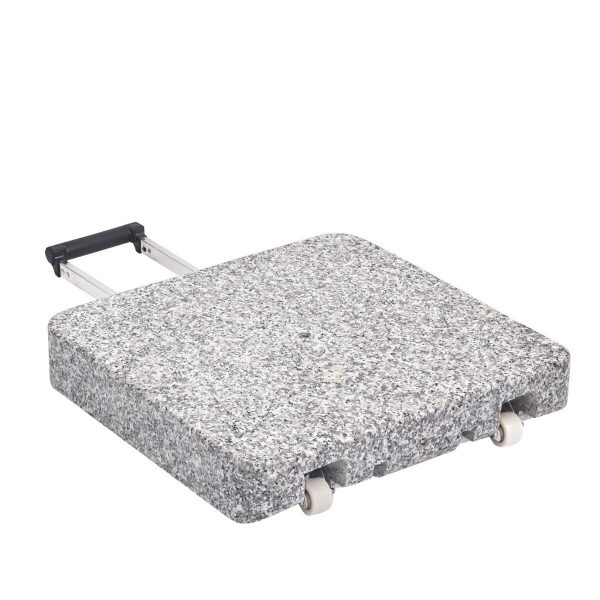 Granite parasol base w/wheels 40kg, 45x45x8cm