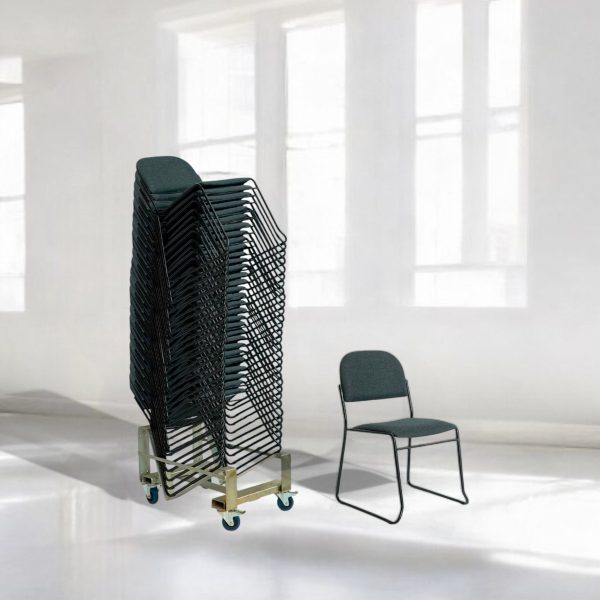30 Trend Economy stacking chair in black/black incl. chair carriage