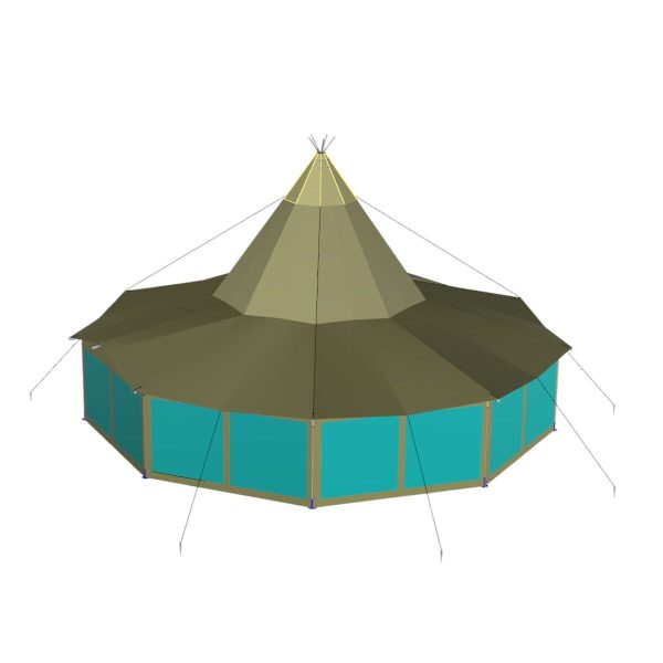 Sider til Teepee 8x8m, transperant PVC (Sæt af 3 sider)