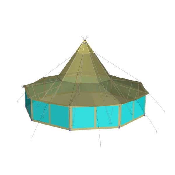 Sider til Teepee 10,5x10,5m, transperant PVC (Sæt af 3 sider) - Image 3