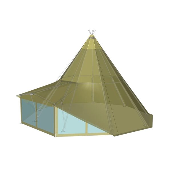 Sider til Teepee 8x8m, transperant PVC (Sæt af 3 sider) - Image 3