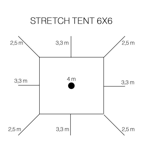 Stretch tent 6x6m - SAND - Komplet - Image 4