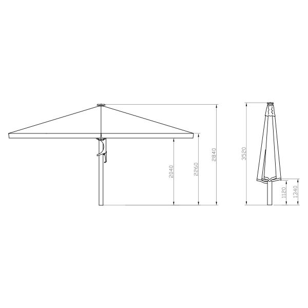 Giant parasol v. 2 - 3x3m without frieze edge 280gr/m2 Polyester tablecloth - Image 3