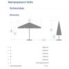 Kæmpeparasol - 3x3m u/frisekant - NY - Image 2