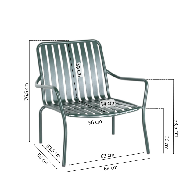 Loungestol stabelbar, metal - Image 2