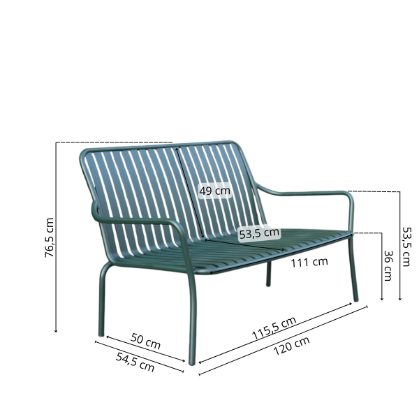 Loungesofa metal, stabelbar - Image 2