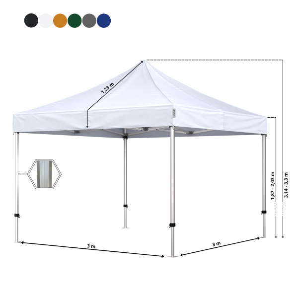 Foldetelt Komplet 3x3m HEXA Heavy Duty - Image 6