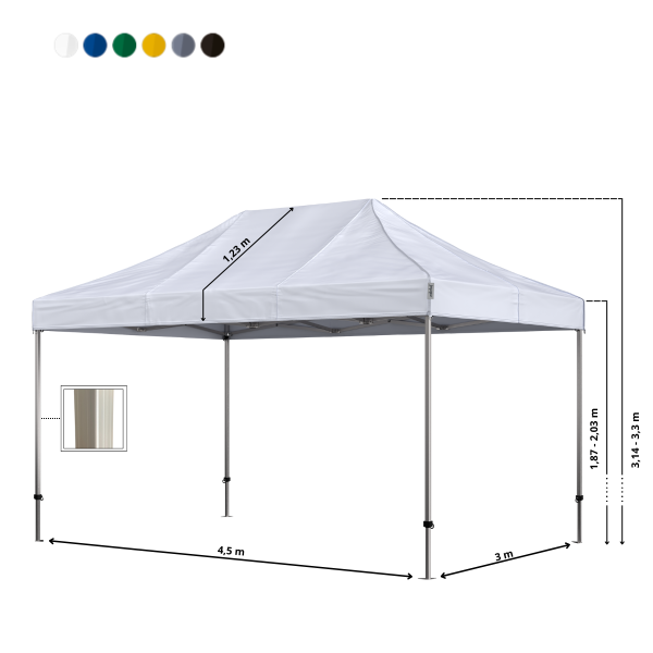 Foldetelt Komplet 3x4,5m Premium