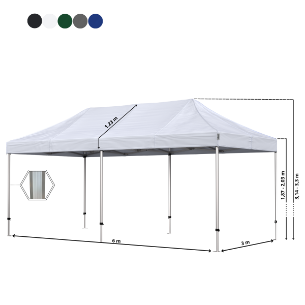 Foldetelt Komplet 3x6m HEXA Heavy Duty - Image 7