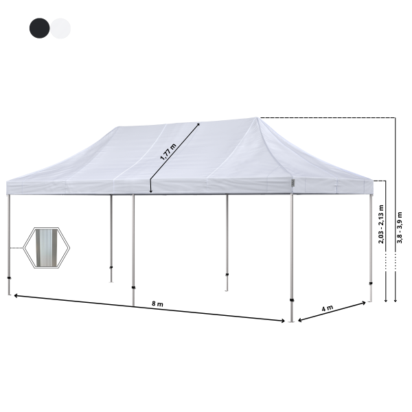 Foldetelt Komplet 4x8m HEXA Heavy Duty - Image 4