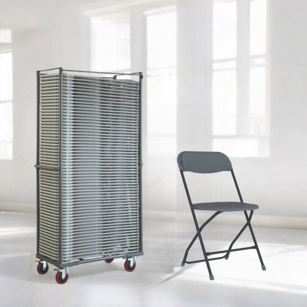 60 Zown Alex folding chairs in shark grey including chair trolley