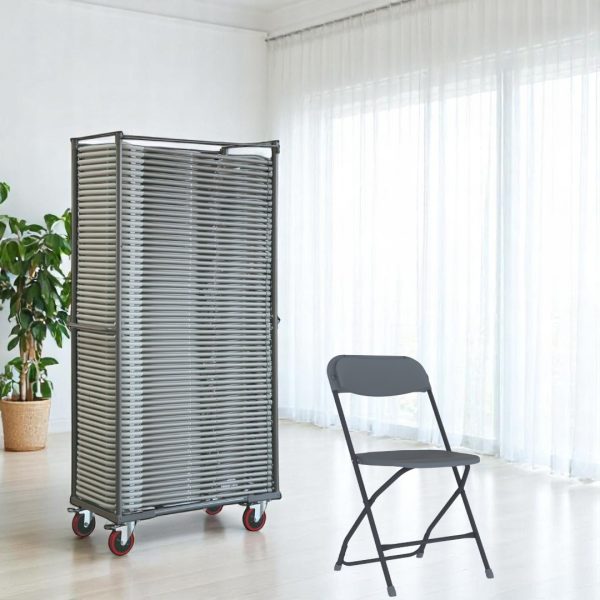 60 Zown Alex folding chairs in shark grey including chair trolley - Image 2