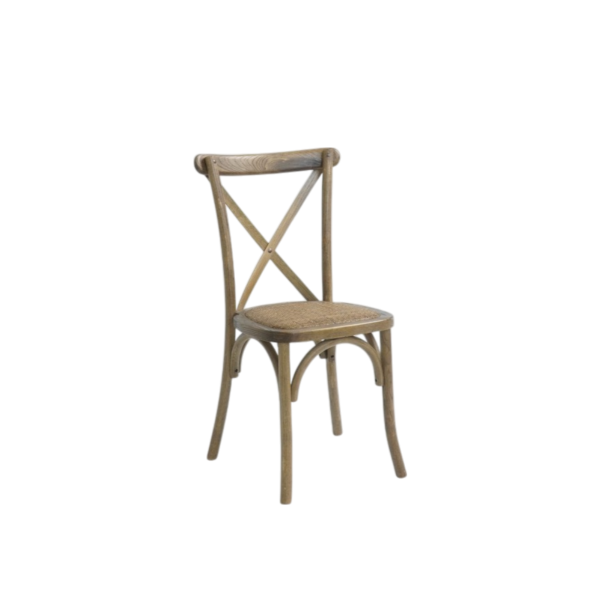 Crossback stol med flet sæde