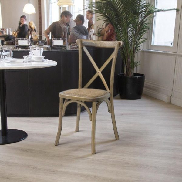 Crossback stol med flet sæde