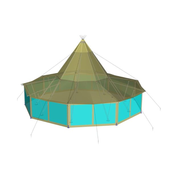 Sider til Teepee 8x8m, transperant m/Canvas kant (Sæt af 3 sider) - Image 3