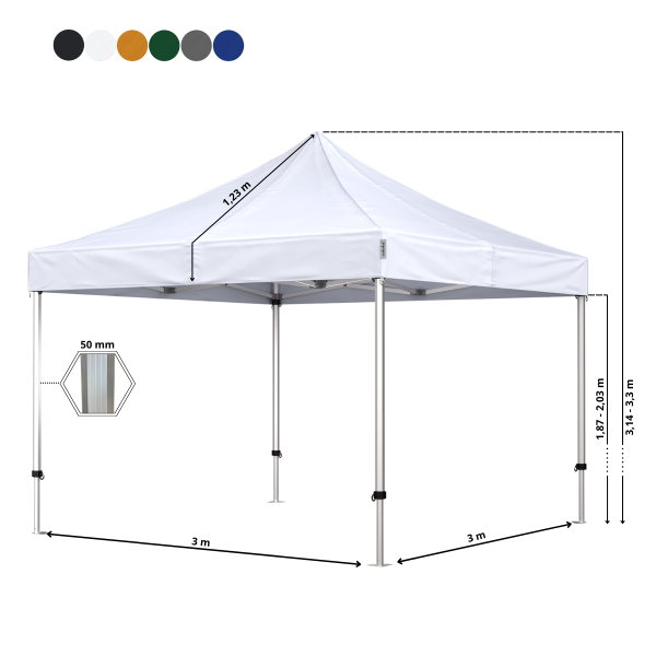 Foldetelt Komplet 3x3m HEXA Heavy Duty - Image 5