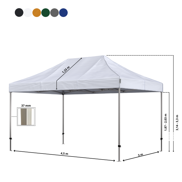Foldetelt Komplet 3x4,5m Premium