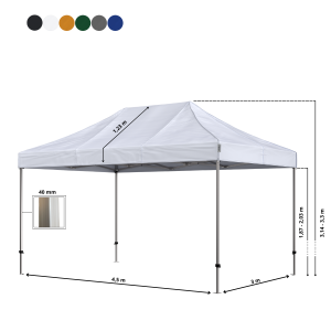 Foldetelt Komplet 3x4,5m Premium Plus