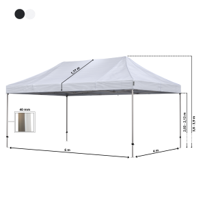 Foldetelt Komplet 4x6m Premium Plus