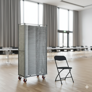 60 Zown Alex klapstole i sort inkl. stolevogn