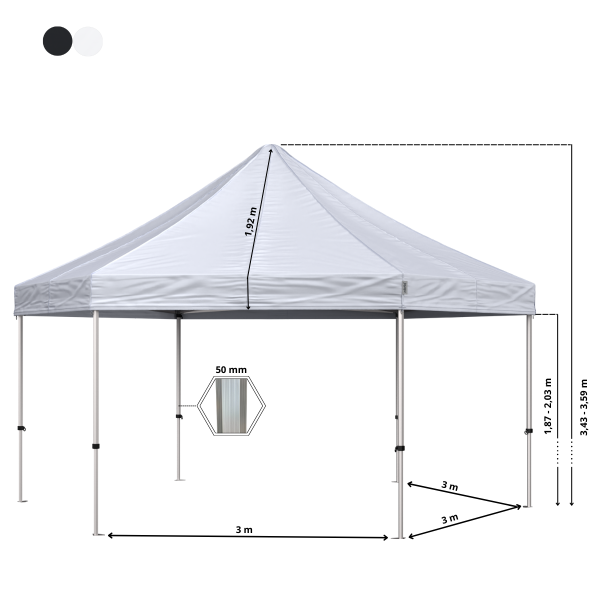 Folding tent Complete 6-sided, HEXA 40mm - Image 3