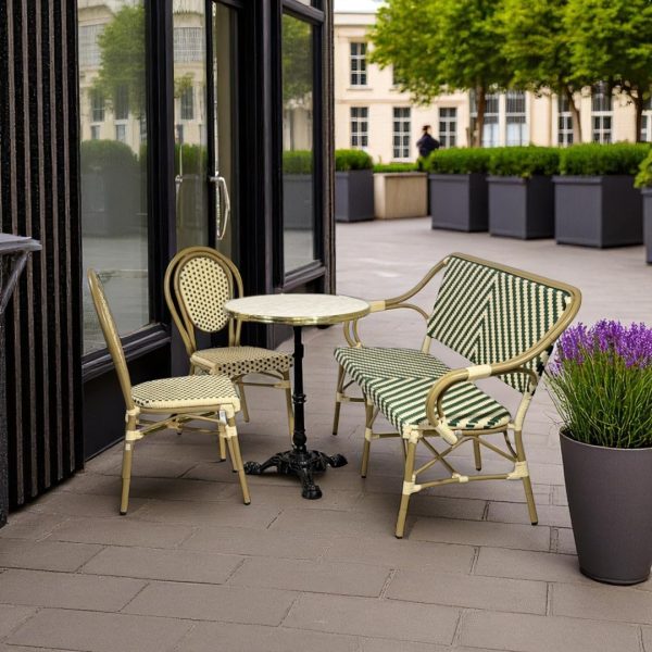 Café package Paris with bench and 2 chairs