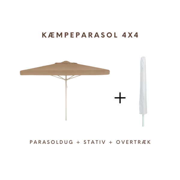 Kæmpeparasol 4x4m m/frisekant - NY - Image 2