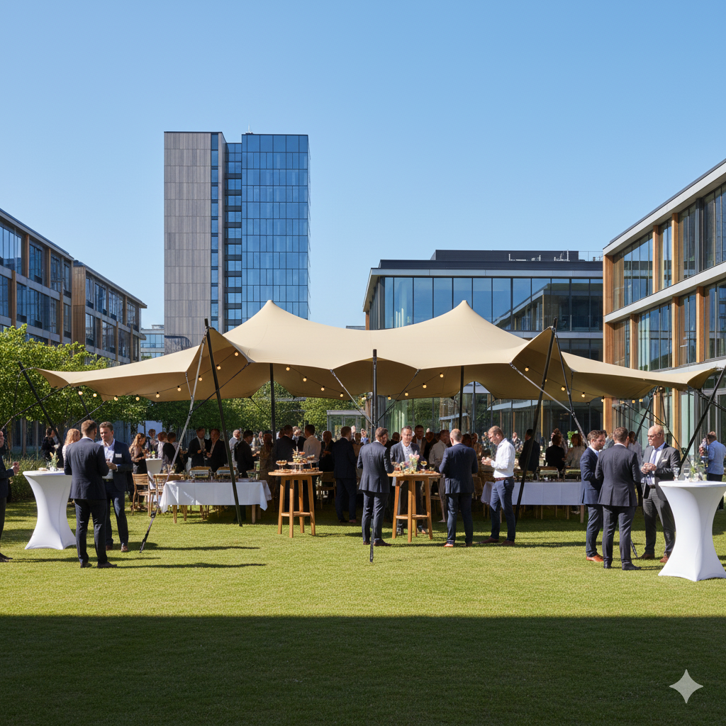 Stretch tent 9x9m - SAND - komplet