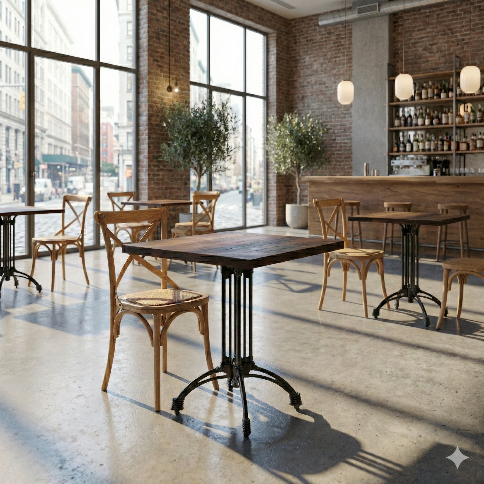 Bordplade massivt bøg 38mm, lys valnødde bejse