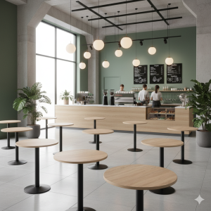 Sawcut Oak bordplade rund Lamidur