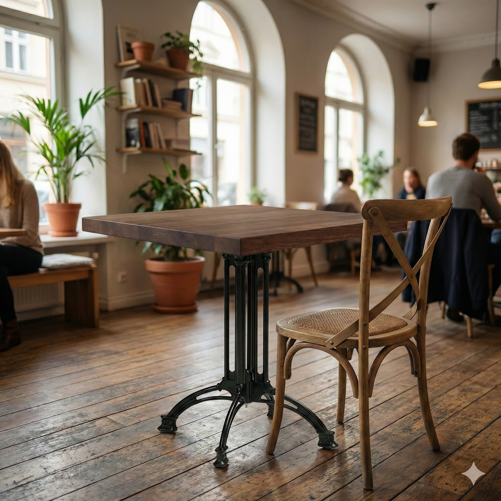 Bordplade massivt bøg 38mm, lys valnødde bejse