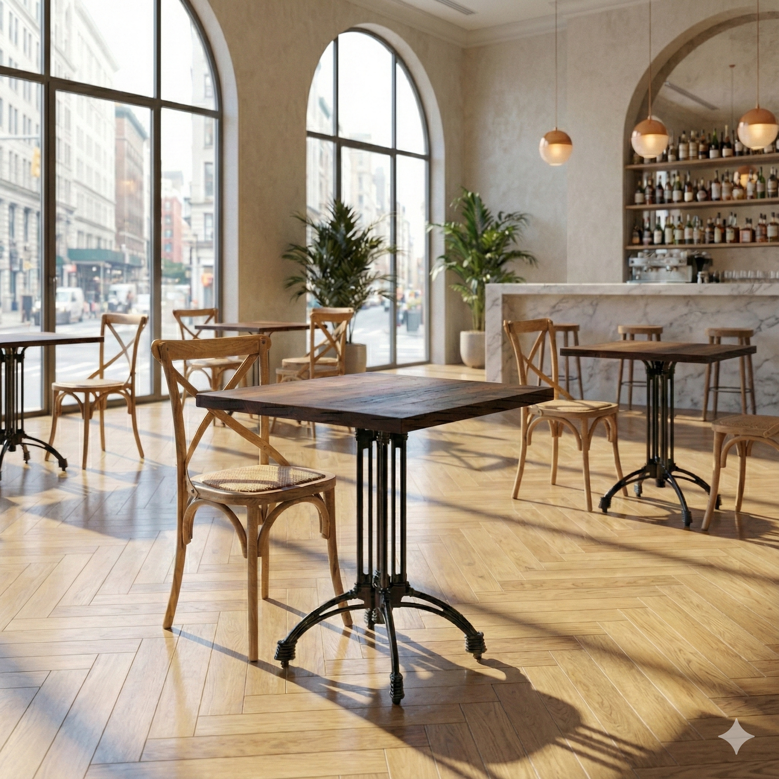 Bordplade massivt bøg 38mm, lys valnødde bejse