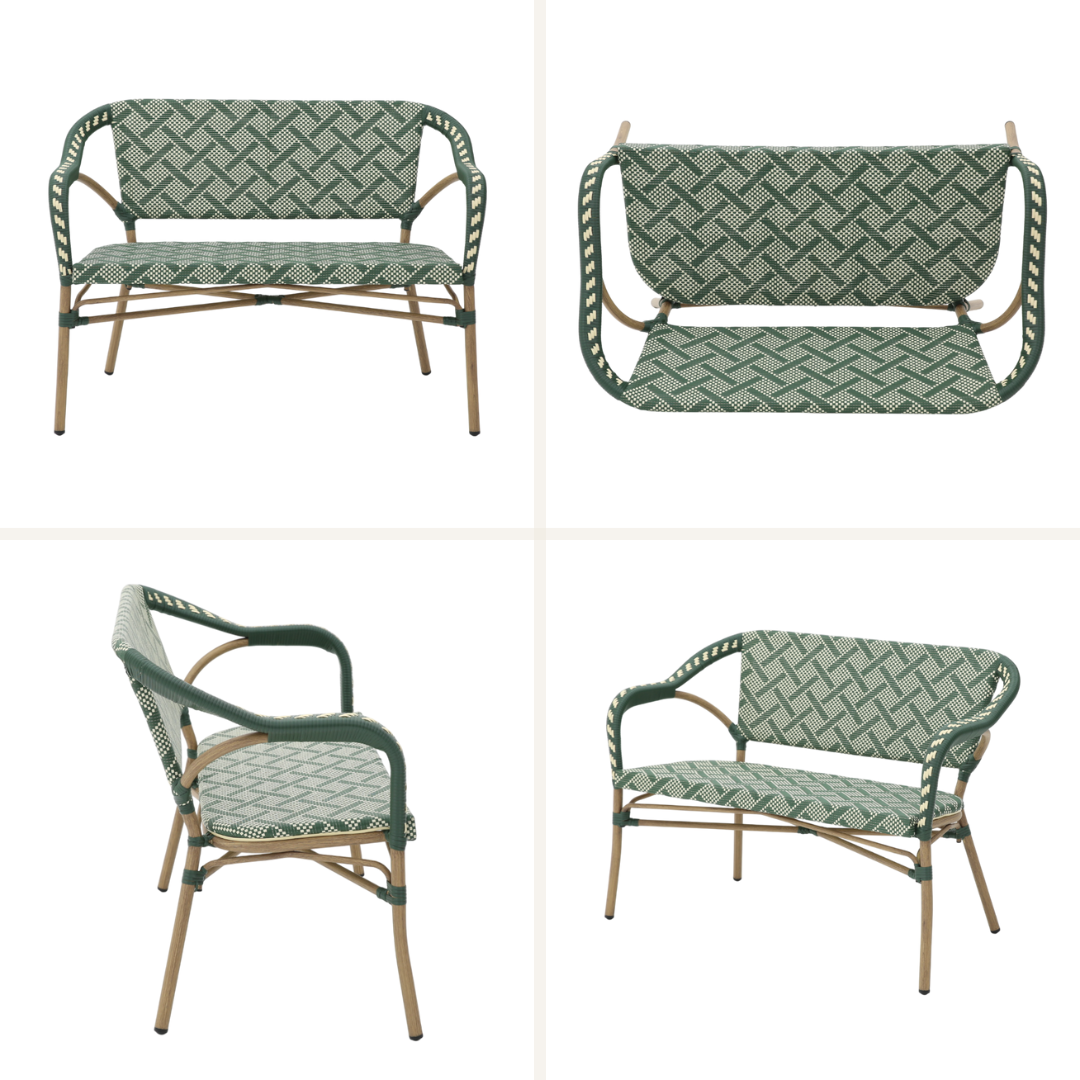 Marseille Cafébænk m. armlæn