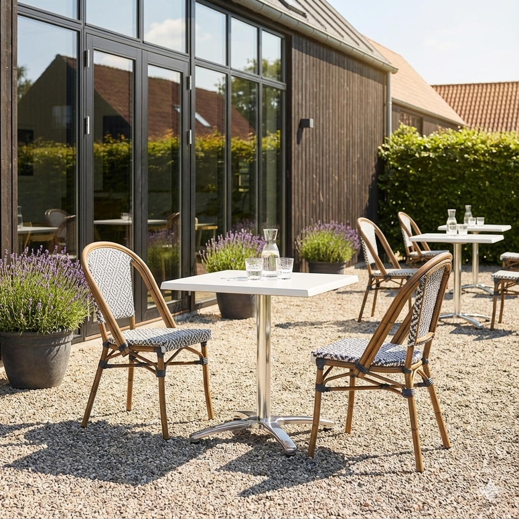 Hvid bordplade firkantet