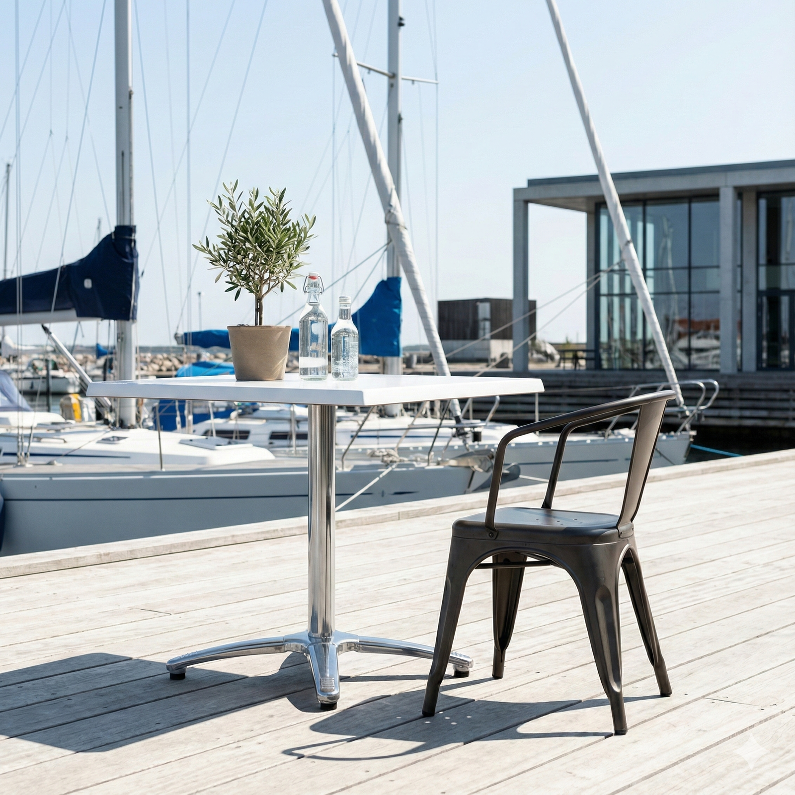 Hvid bordplade firkantet