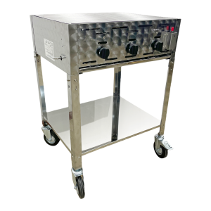 Gasgrill 3 blus m/rist 30-37mb - Komplet stativ med hjul