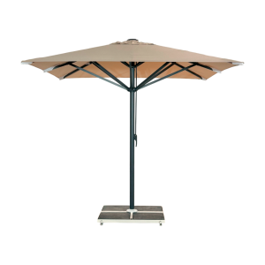 Kæmpeparasol 3x3m komplet u/frise - Gråt Stativ