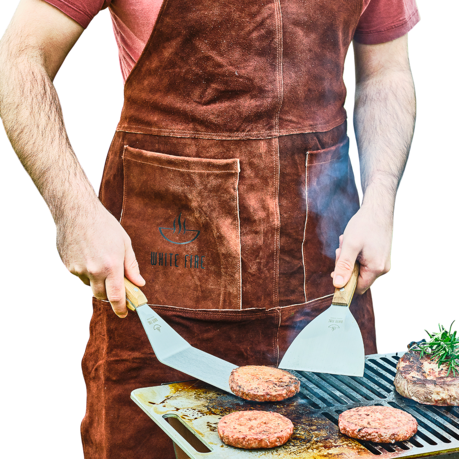 Læder forklæde, White Fire