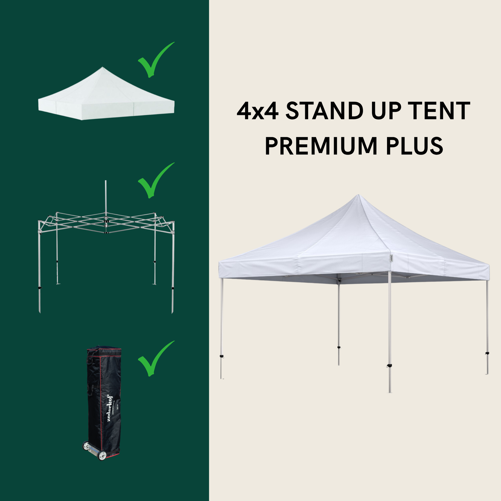 Stand Up Foldetelt Komplet 4x4m Premium Plus