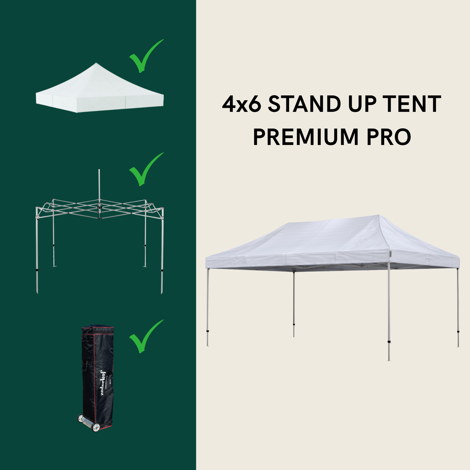 Stand Up Foldetelt Komplet 4x6m Premium Pro