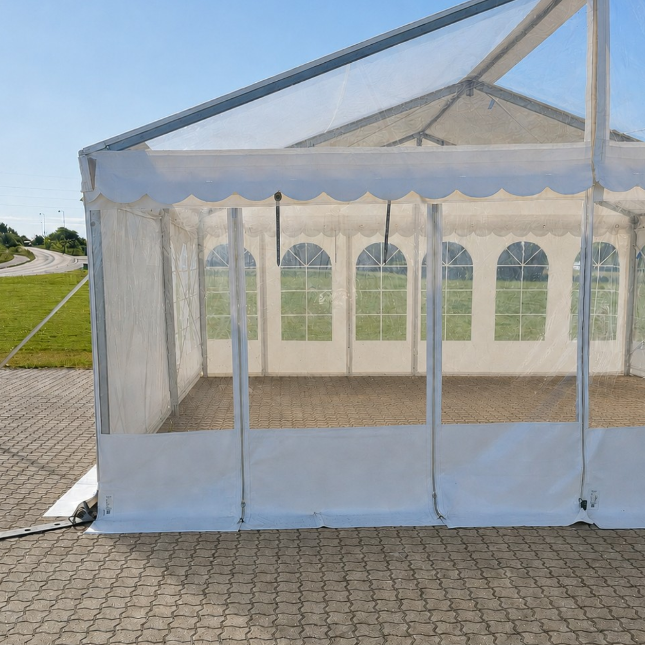 Side 2,2m hvid - lyn/dør - panorama, hvid PVC
