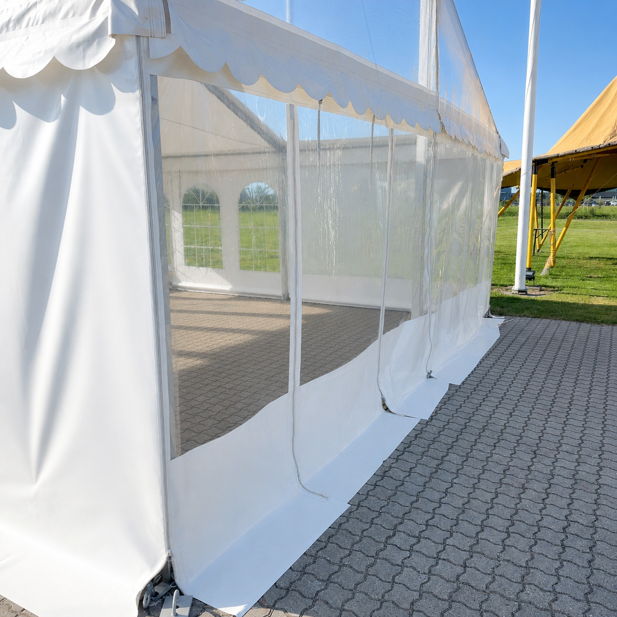 Side 2,2m hvid - lyn/dør - panorama, hvid PVC