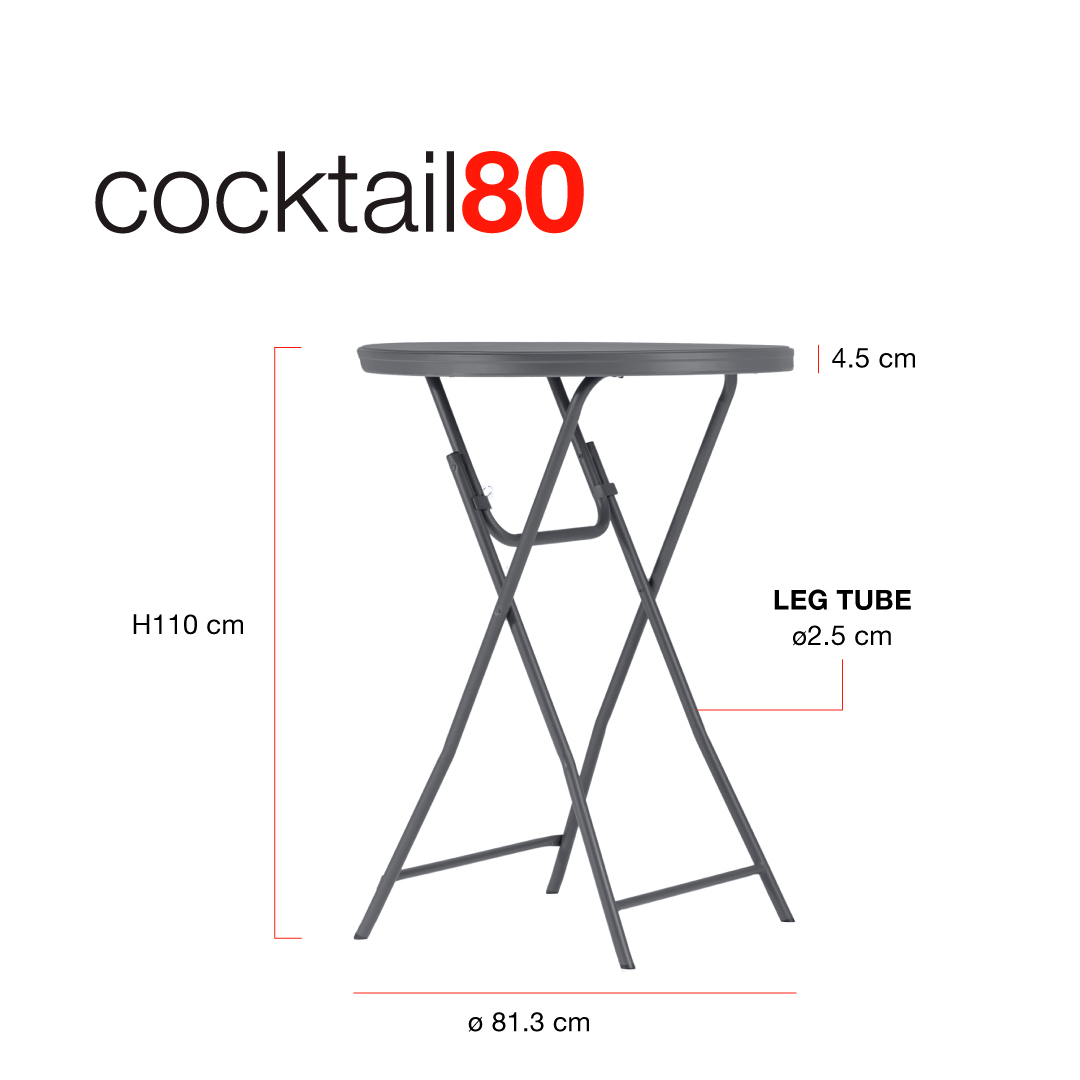 Zown New Classic - klapbord Cocktail Ø80 cm