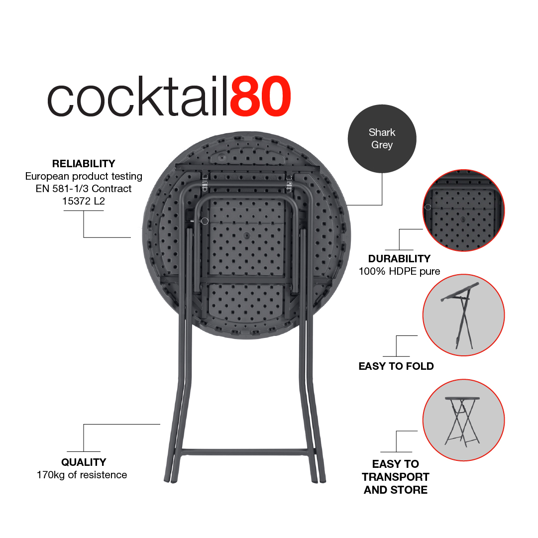 Zown New Classic - klapbord Cocktail Ø80 cm