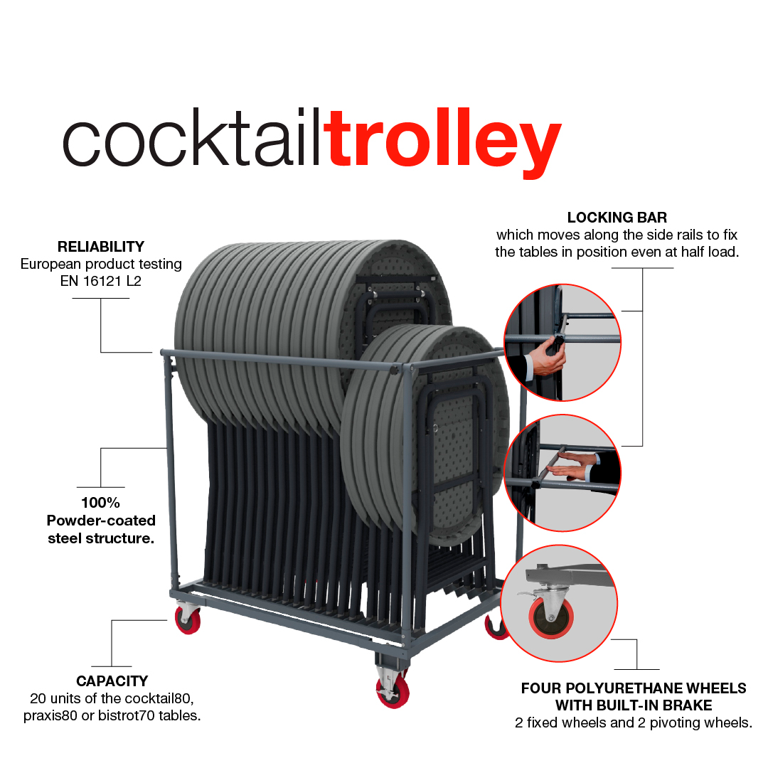 Zown - Cocktailbord - Ø80 cm bordvogn