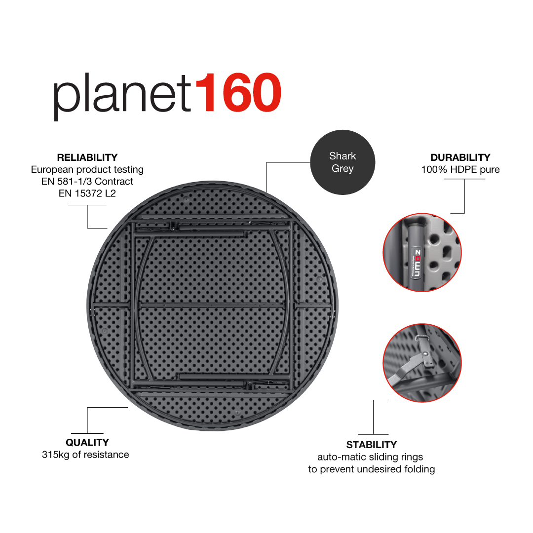 Zown New Classic – rundt klapbord Planet Ø160 cm