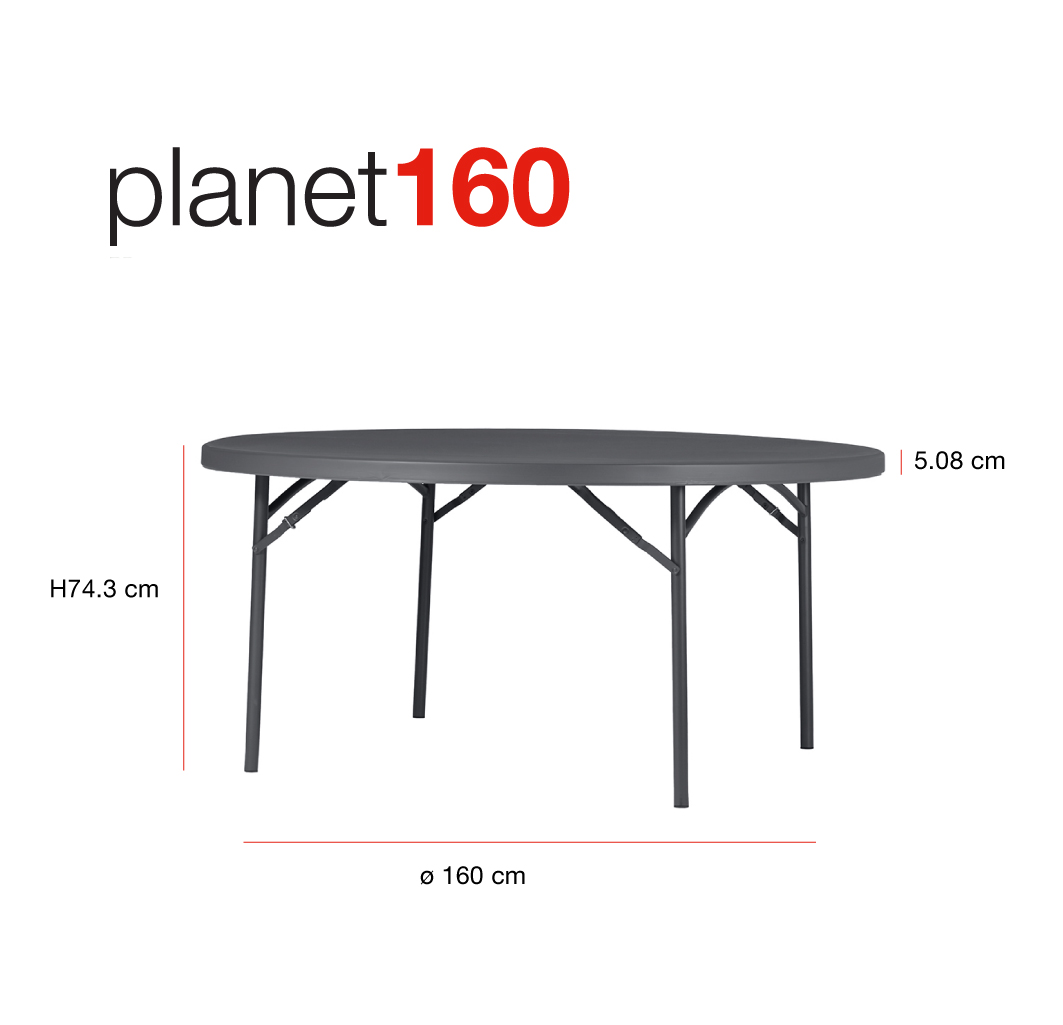 Zown New Classic – rundt klapbord Planet Ø160 cm