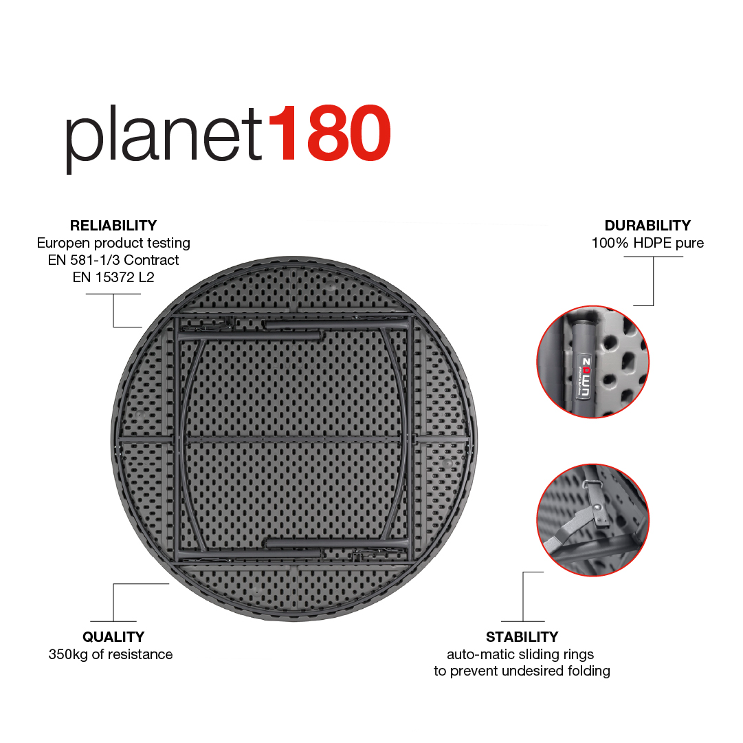 Zown New Classic – rundt klapbord Planet Ø180 cm