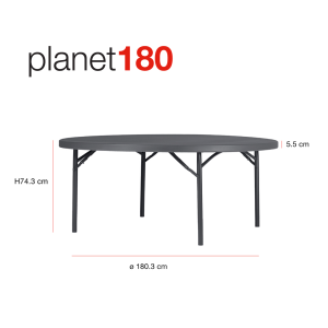 Zown New Classic – rundt klapbord Planet Ø180 cm