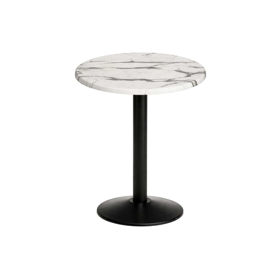 Carrara marmorlook bordplade rund
